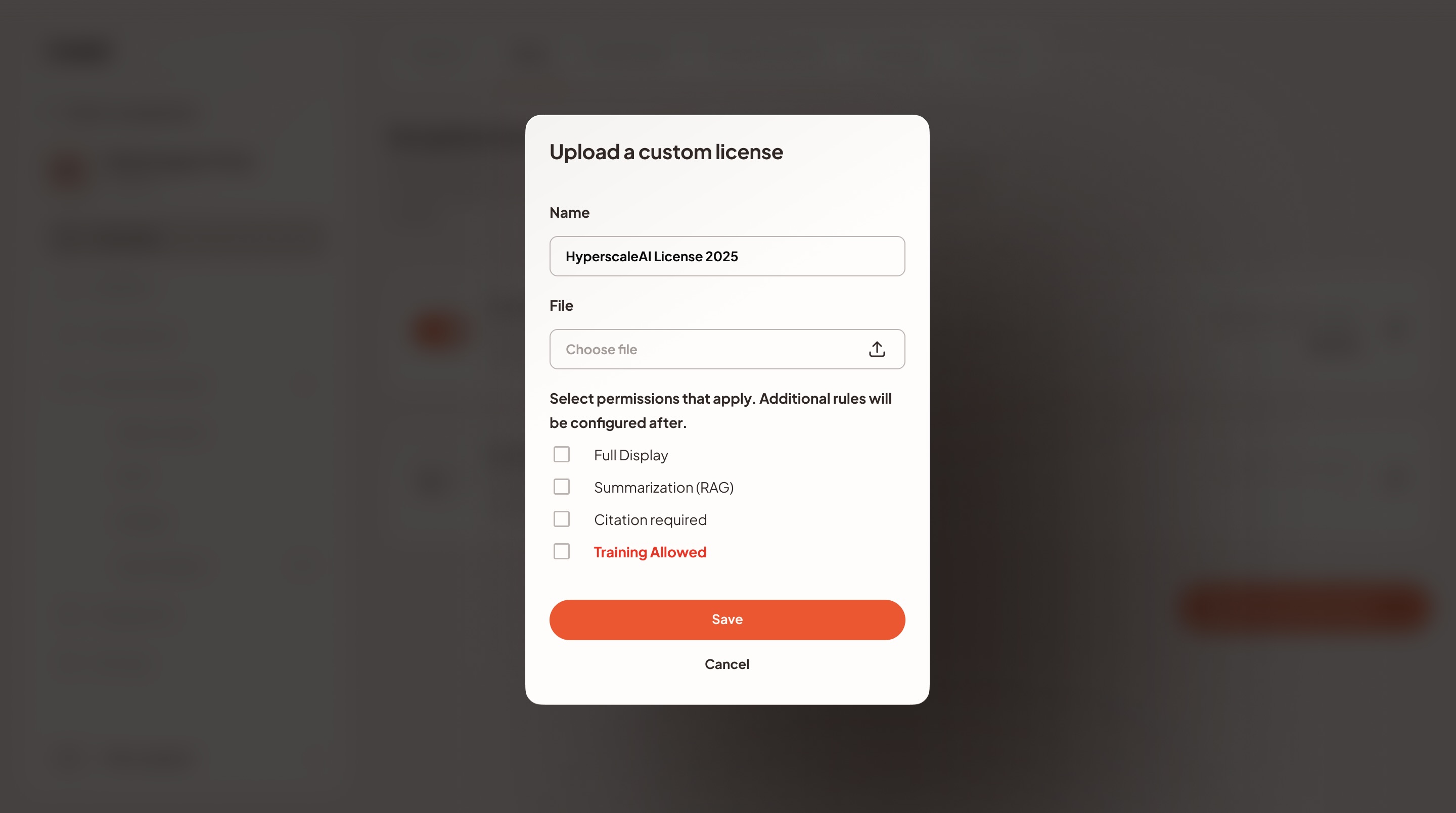 Custom License Creation